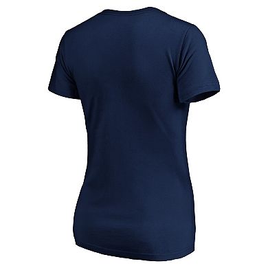 Women's Profile Navy Houston Astros Plus Size Wordmark V-Neck T-Shirt