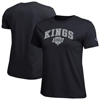 Women's Champion Black Los Angeles Kings Arch Mascot Logo T-Shirt