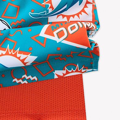 Men's Chubbies Aqua Miami Dolphins Game Day Fit Classic Lined Swim Trunks