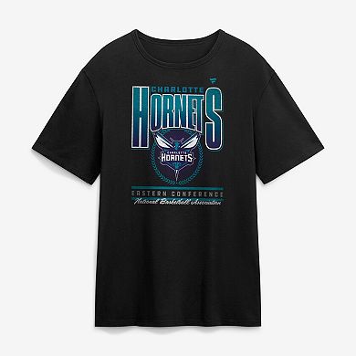 Men's Fanatics Black Charlotte Hornets Oversized Graphics Swish T-Shirt