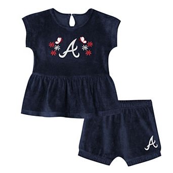 Girls Toddler Outerstuff Navy Atlanta Braves Hop Base Fashion T-Shirt & Shorts Set