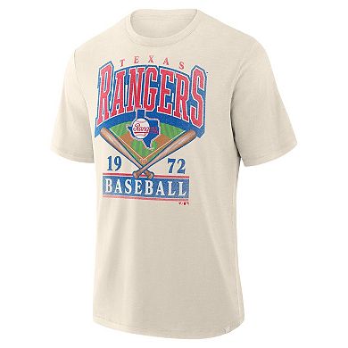 Men's Profile Cream Texas Rangers Big & Tall Screen Print T-Shirt