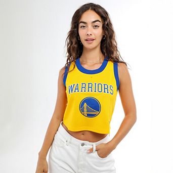 Women's Hype and Vice Gold Golden State Warriors Cropped Basketball Tank Top