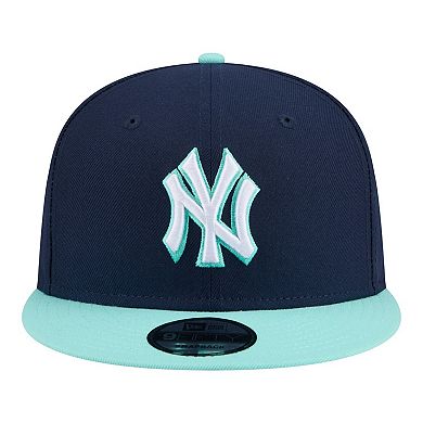 Men's New Era Navy/Turquoise New York Yankees Two-Tone Color Pack 9FIFTY Snapback Hat