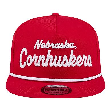 Men's New Era Scarlet Nebraska Huskers Team Text Golfer Snapback Hat