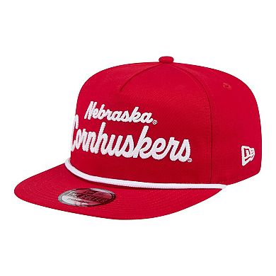 Men's New Era Scarlet Nebraska Huskers Team Text Golfer Snapback Hat