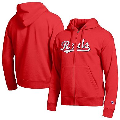 Men's Champion Cincinnati Reds Red All-Star Wordmark Full-Zip Hoodie