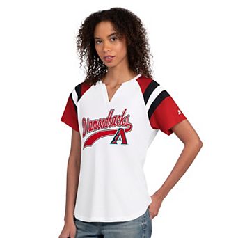 Women's Starter White Arizona Diamondbacks Game On Notch Neck T-Shirt