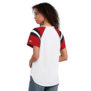 Women's Starter White Arizona Diamondbacks Game On Notch Neck Raglan T-Shirt
