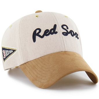 Men's '47 x Stoney Clover Lane Natural/Tan Boston Red Sox Script Charm Clean Up Adjustable Hat