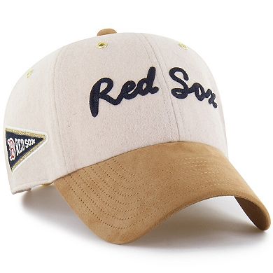 Men's '47 x Stoney Clover Lane Natural/Tan Boston Red Sox Script Charm Clean Up Adjustable Hat