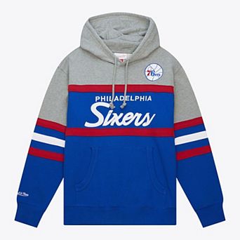 Men's Mitchell & Ness Royal Philadelphia 76ers Fleece Head Coach Hoodie
