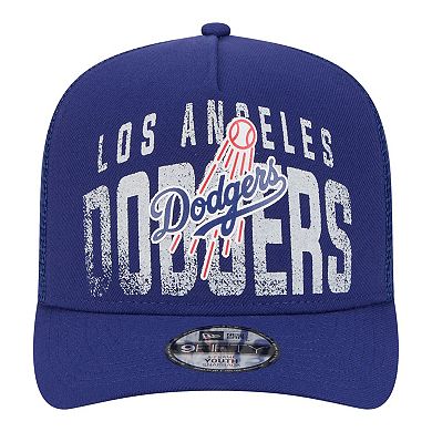 Youth New Era Royal Los Angeles Dodgers Logo Fade A-Frame 9FIFTY Snapback Hat