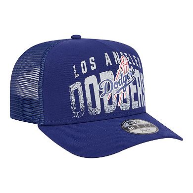 Youth New Era Royal Los Angeles Dodgers Logo Fade A-Frame 9FIFTY Snapback Hat
