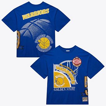 Men's Mitchell & Ness Royal Golden State Warriors Hardwood Classics Logo Blast T-Shirt