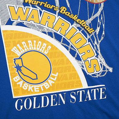Men's Mitchell & Ness Royal Golden State Warriors Hardwood Classics Logo Blast T-Shirt