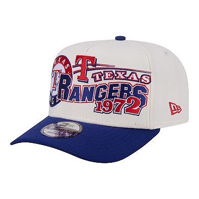 Men's New Era Cream/Royal Texas Rangers Classic A-Frame 9FIFTY Snapback Hat