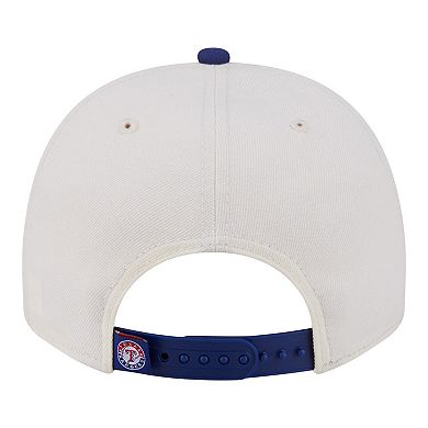 Men's New Era Cream/Royal Texas Rangers Classic A-Frame 9FIFTY Snapback Hat