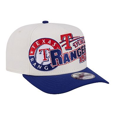 Men's New Era Cream/Royal Texas Rangers Classic A-Frame 9FIFTY Snapback Hat