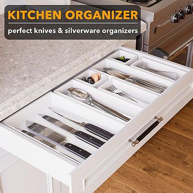 Drawer Organizer Storage Set, Multi-Compartment Tray, Suitable for Kitchen and Desk