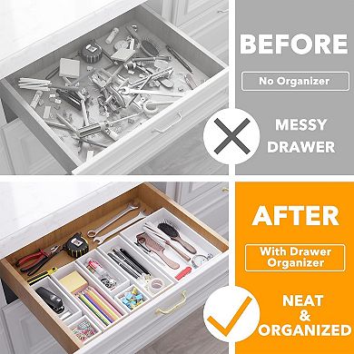 Drawer Organizer Storage Set, Multi-Compartment Tray, Suitable for Kitchen and Desk