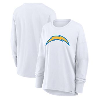 Women's Fanatics White Los Angeles Chargers Relaxed Hip Essential Long Sleeve T-Shirt