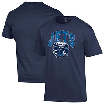 Men's Champion Navy Winnipeg Jets Helmet T-Shirt
