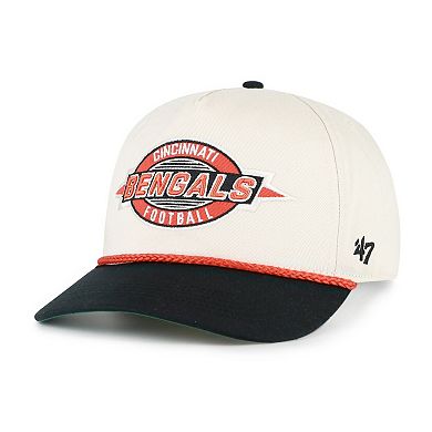 Men's '47 Natural Cincinnati Bengals Frame Out Two Tone Hitch Adjustable Hat