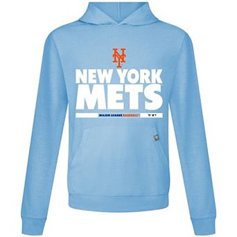 Men's Levelwear Light Blue New York Mets Relay Center Stage Long Sleeve Hooded T-Shirt