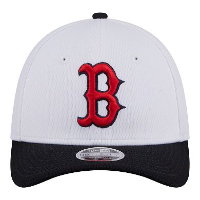 Youth New Era White/Navy Boston Red Sox Baseball 39THIRTY M-Crown Flex Hat