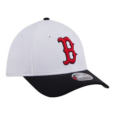 Youth New Era White/Navy Boston Red Sox Baseball 39THIRTY M-Crown Flex Hat