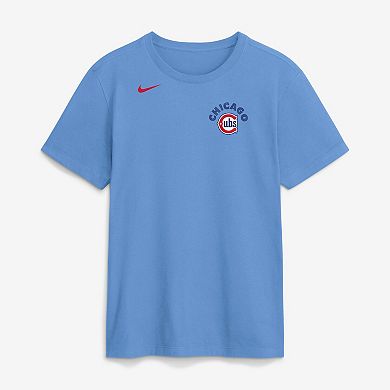 Men's Nike Light Blue Chicago Cubs Electric Bear T-Shirt