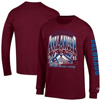 Men's Champion Burgundy Colorado Avalanche Long Sleeve Jersey T-Shirt
