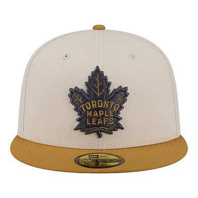 Men's New Era Cream/Tan Toronto Maple Leafs Colorpack Two-Tone 59FIFTY Fitted Hat