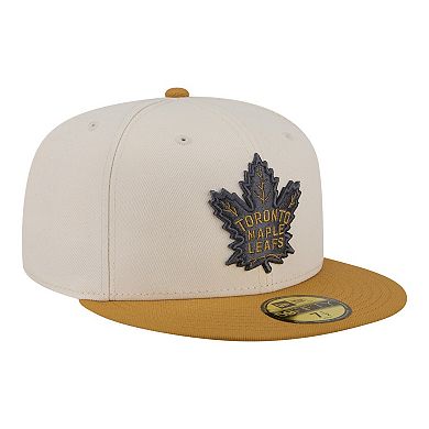 Men's New Era Cream/Tan Toronto Maple Leafs Colorpack Two-Tone 59FIFTY Fitted Hat