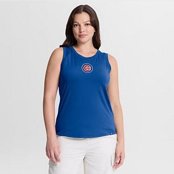 Women's Fanatics Royal Chicago Cubs Draped Mesh Back Performance Tank Top
