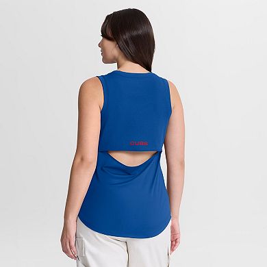 Women's Fanatics Royal Chicago Cubs Draped Mesh Back Performance Tank Top