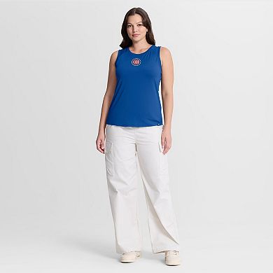 Women's Fanatics Royal Chicago Cubs Draped Mesh Back Performance Tank Top