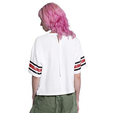 Women's Starter White Cincinnati Reds Cropped Hurry Up Offense T-Shirt