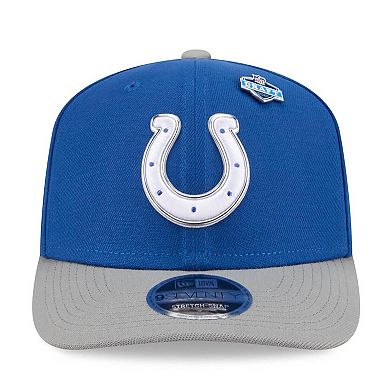 Men's New Era Royal/Gray Indianapolis Colts 2026 NFL Draft 9SEVENTY Adjustable Hat
