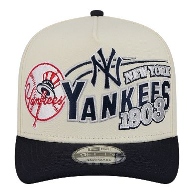 Men's New Era Cream/Navy New York Yankees Classic A-Frame 9FIFTY Snapback Hat