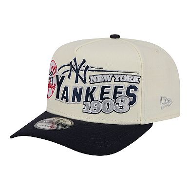 Men's New Era Cream/Navy New York Yankees Classic A-Frame 9FIFTY Snapback Hat