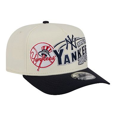 Men's New Era Cream/Navy New York Yankees Classic A-Frame 9FIFTY Snapback Hat