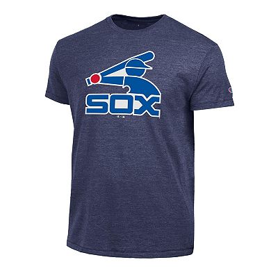 Men's Champion Navy Chicago White Sox Cooperstown Logo Tri-Blend T-Shirt