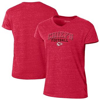 Women's Champion Red Kansas City Chiefs Triumph Tri-Blend V-Neck T-Shirt