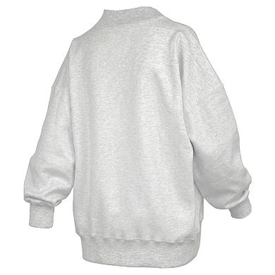 Women's Pressbox Heather Gray Wisconsin Badgers Reversible Sweatshirt
