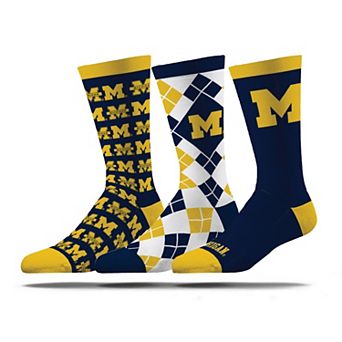 Unisex Strideline Michigan Wolverines Business Knit Crew Socks Three-Pack Set