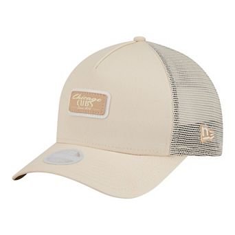 Women's New Era Light Beige Chicago Cubs Tonal Patch 9FORTY M-Crown A-Frame Trucker Adjustable Hat