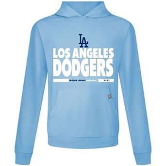 Men's Levelwear Light Blue Los Angeles Dodgers Relay Center Stage Long Sleeve Hooded T-Shirt