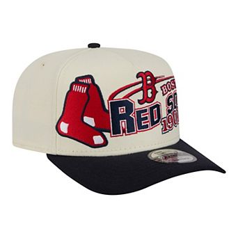 Men's New Era Cream/Navy Boston Red Sox Classic A-Frame 9FIFTY Snapback Hat
